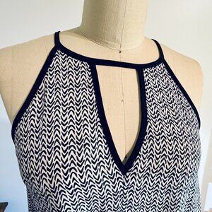 Bar III Black and White halter blouse, High-low style, Size Small- - -Like New!
